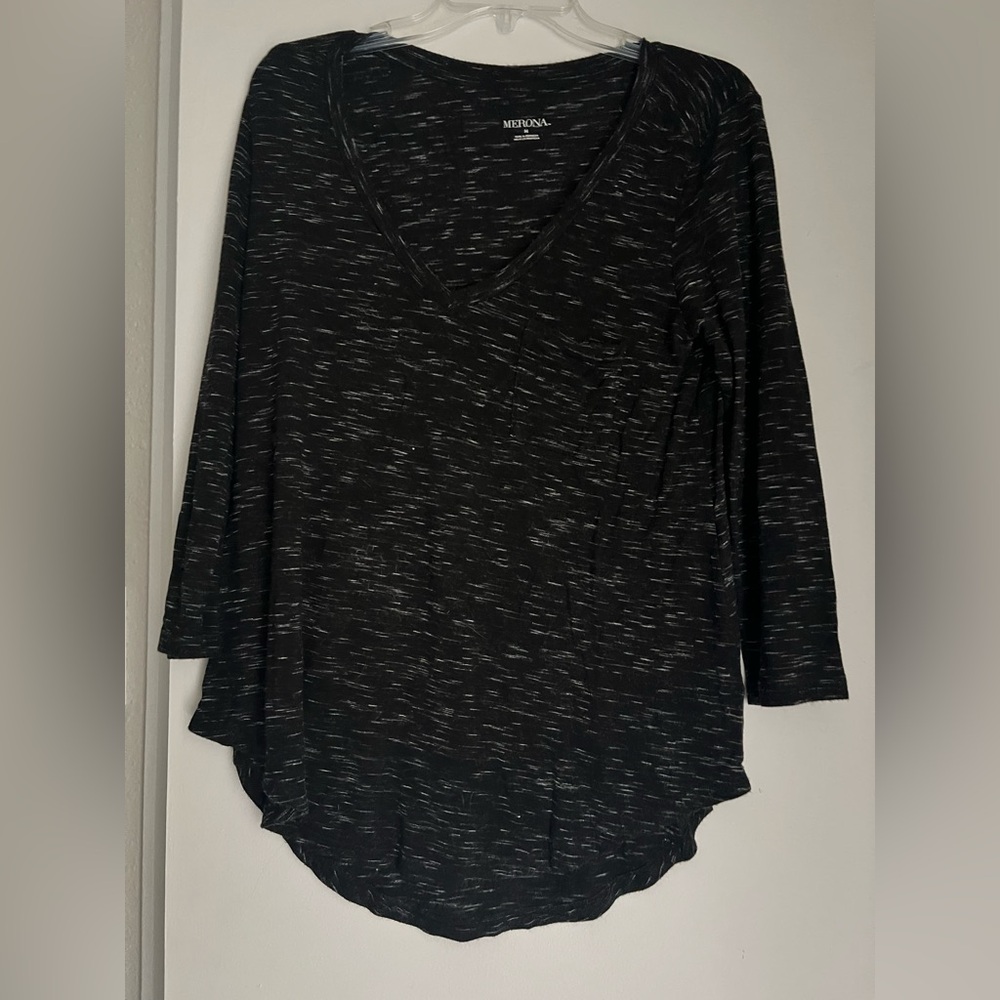 Women's Black V-Neck Top